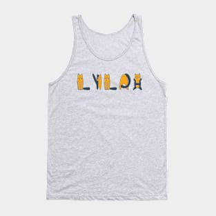 Lylah | Girl Name | Cat Lover | Cat Illustration Tank Top